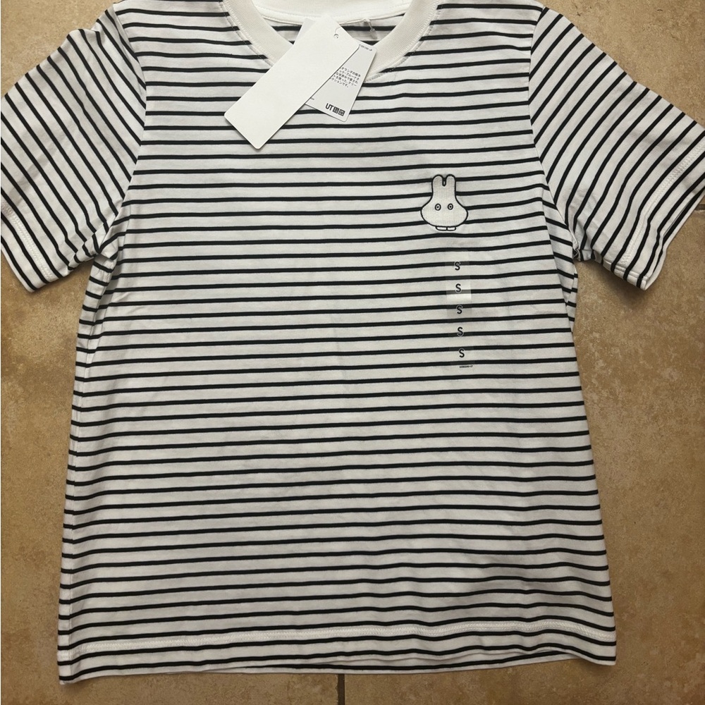 Miffy Black and White Striped Short Sleeve Tee